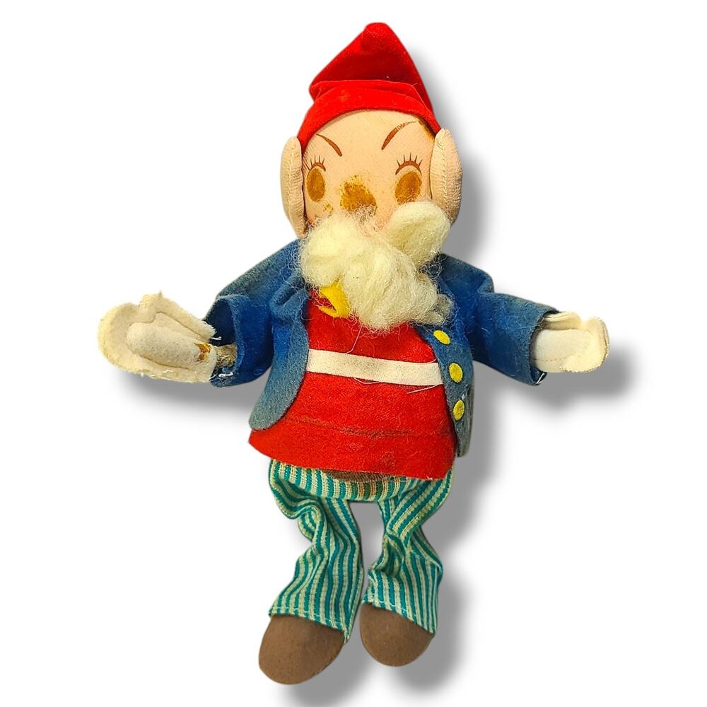 Vintage Handmade Felt Doll Plush Resembling 1950s Big Ears & Noddy Character 12"